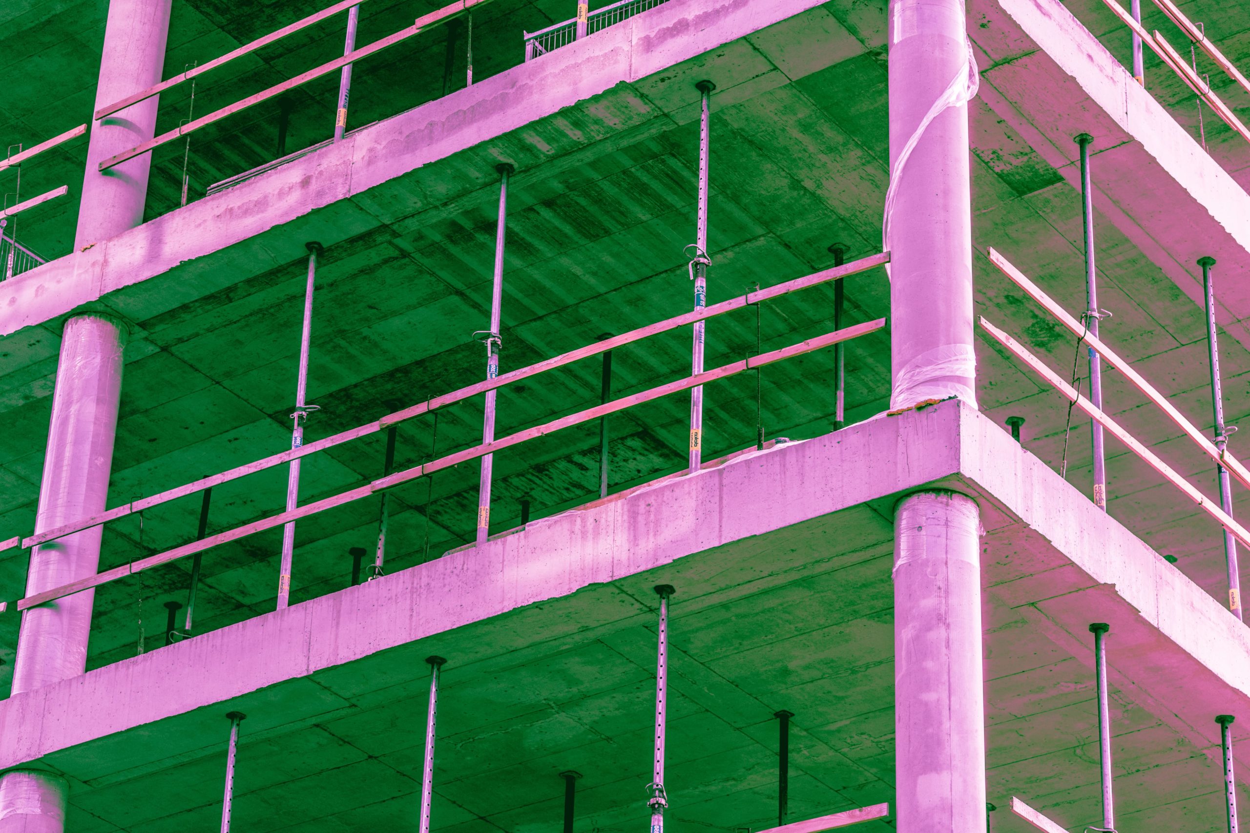construction site building abstract psychedelic colors
